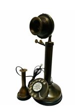 Antique Stylish Candlestick Brass Designer Beautiful Landline Telephone Gift picture
