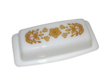 Pyrex 72-B Butterfly Gold Stick Butter Dish - EUC picture