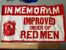 Improved Order of Red Men Fraternal banner flag NOS 17.5” memorial picture