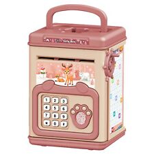 Electronic Piggy Bank ATM Password Money Box Cash Coins Saving For Kid Gift PINK picture