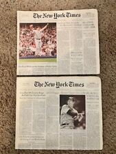 VINTAGE NY TIMES: JOE DiMAGGIO DEATH (3/9/99) DAVID WELLS PERFECT GAME (5/18/98) picture