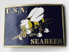 NAVY USN SEABEES BELT BUCKLE 3.1 INCHES SEABEE picture
