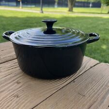 Le Creuset Enameled Cast Iron 3.5 Qt Dutch Oven 22 BLACK Made in France picture