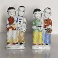 Occupied Japan Asian Boys Musicians Hand Painted The Set of Two Hard to Find VTG picture