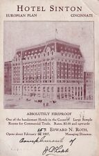 1907 Hotel Sinton Cincinnati, OH Ohio Hotel Motel Advertising Vintage Postcard picture