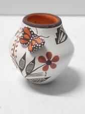 VINTAGE ACOMA PUEBLO INDIAN  POT RAISED RELIEF BUTTERFLY - MARILYN RAY (1954-) picture