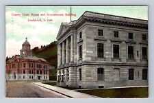 Deadwood SD-South Dakota, County Court House, Gov Bldg. Vintage c1909 Postcard picture