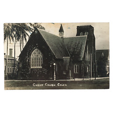 Christ Church by the Sea RPPC Postcard 1920s Colon Panama Street Photo A4486 picture