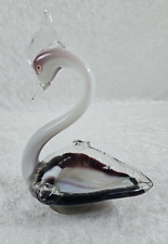 Vintage Blown Glass Swan Candy Tray Holder  11
