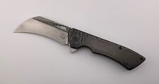 Reate Knives Something Obscene Co Journeyman Battleworn Titanium M390 Hawkbill picture