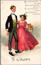 Vintage Artist-Signed CLAPSADDLE Valentine's Day Postcard 1910 Cancel *CREASED picture