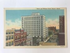 Postcard IL Decatur Illinois Water Williams Street Scene c1930's picture