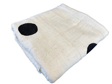 #5155 Superb Black Dot  & White  African Bogolan Mud Cloth Textile 38 