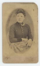 Antique ID'd CDV c1870s Beautiful Woman Victorian Dress Named Grandma Springer picture