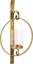 Metal Wall Candle Holder Sconce, Decorative round metal wall sconce, Gold picture