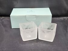 PartyLite P7235 Set of 2 Frosted Votive Square Pair Candle Holders  picture