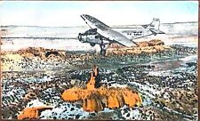 RARE - TRANSCONTINENTAL AIR TRANSPORT, INC. T-A-T Plane Cathedral Rocks Postcard picture