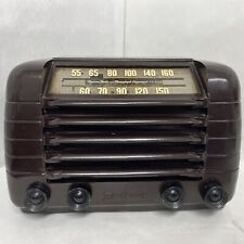 VTG 1947 EMERSON 532 TUBE  RADIO Brown Bakelite AM Tube Radio 4 knobs not tested picture
