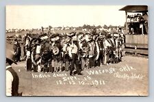 Watonga OK-Oklahoma, RPPC: Indian Dance, By: Chaufty, Vintage c1911 Postcard picture