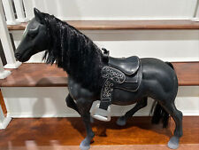 Vintage 22” Battat Doll Horse Black With Black saddle picture