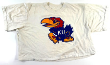 vtg KU University of Kansas Jayhawk T-Shirt 1980s CROPTOP Wm MED lrg picture