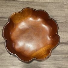 Wooden Bowl Hand Made Haiti 10 1/2” x 2” Candy Nuts Decoration picture