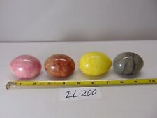 LOT 4 ALABASTER Italian Marble Stone Eggs Multiple Colors 2.5