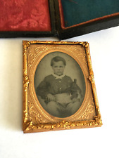 GENUINE UNION 1850's DAGUERREOTYPE PHOTO WOOD GLASS METAL 2x2.5 INCHES #7 picture