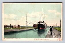 Sault Ste Marie ON-Ontario Canada, Canadian Lock, Antique, Vintage Postcard picture