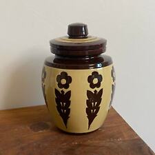 Vintage Mid Century Modern Small Pottery Canister Jar w/ Lid picture