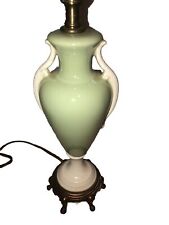 Vintage MCM Small Mint Green Ceramic Electric Lamp ￼ picture