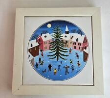 Tile Trivet Naif Christmas Gerard Laplau Villeroy Boch France Vintage & Framed picture