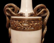 ANTIQUE 1880 EXCEPTIONAL BEST SNAKE LAMP MARBLE URN GILT BRONZE FIGURAL FRENCH picture