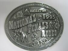  National Finals Rodeo Hesston 1995 NFR Adult Cowboy Buckle, Vintage, Orig. Pkg. picture