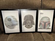 Star Wars 3 Print Dialogue Set In Black Frames - New Hope, Empire & Return Jedi picture