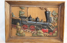 Rare Vintage Syroco Wall Plaque Locomotive Train Engine Erie 3D 14