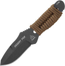 TOPS Desert Fox One Piece Fixed Blade Tan Paracord Wrapped Handle Knife DFOX01 picture