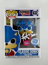 Funko POP Sonic The Hedgehog CLASSIC SONIC SIGNED AUTO W/ INSCRIPTION Flocked picture