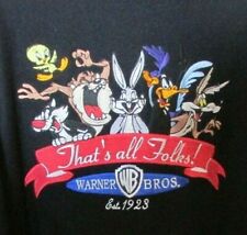 WARNER BROS THAT'S ALL FOLKS EST 1923 BLACK WOOL JACKET SIZE MEDIUM- SEE PICS picture