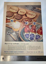 VINTAGE 1953 Print Ad Drink Pabst Blue Ribbon ~ Kellogg's Corn Flakes 10x13