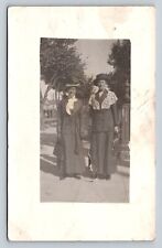 RPPC Two Women in Vintage Dress & Hats AZO 1904-1918 ANTIQUE Postcard 1343 picture