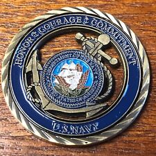 US Navy Anchor Challenge Coin With Plastic Stand picture