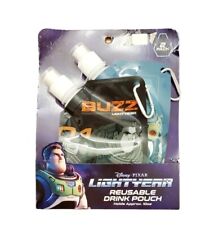 Disney's Pixar Buzz Lightyear Reusable Drink Pouch 10oz Space Ranger 2 Pack picture