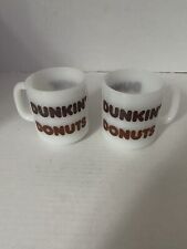 Pair of Vintage Glasbake Dunkin Donuts Milk Glass Mugs picture