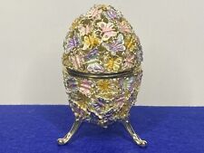 Keren Kopal Golden 24k Floral Faberge Egg Decorated with Butterflies Trinket Box picture
