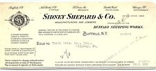 1904 SIDNEY SHEPARD & CO BUFFALO STAMPING WORKS BUFFALO NY BILLHEAD Z5835 picture