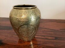 Vintage finely engraved Chinese brass vase picture
