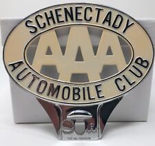 Vintage AAA Schenectady New York Automobile Club License Plate Topper Used picture