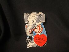 Vintage Dressed Elephant Valentine Card c. 1940s picture