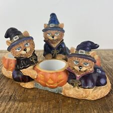 Partylite Halloween Witches Cats Holds 3 Candles Tealight Candle Holder picture